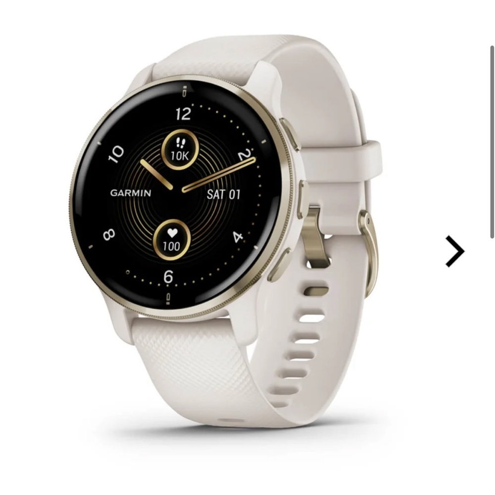 Garmin Venu 2 Plus SmartWatch - Cream Gold Stainless Steel